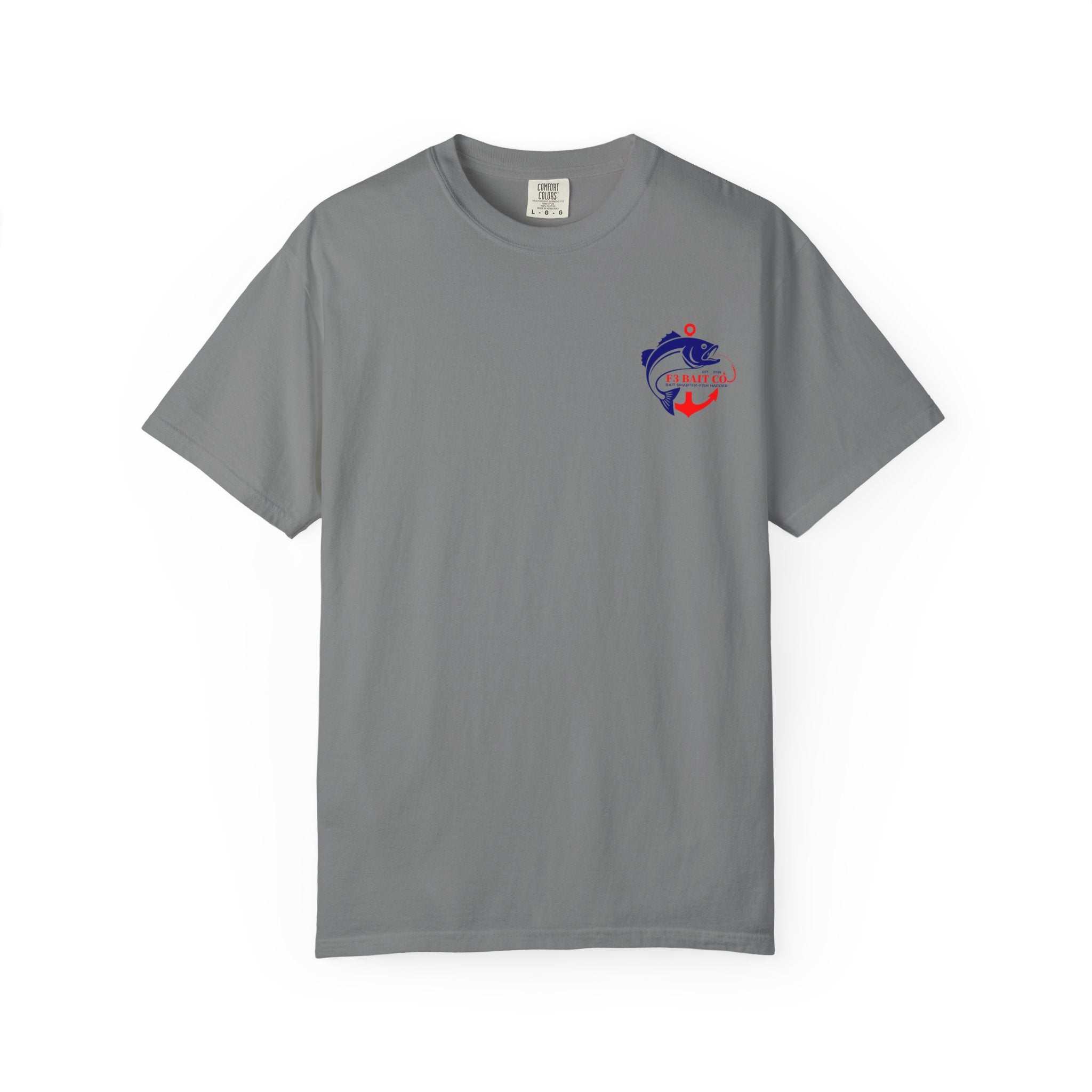F3 Bait Co Fishing Logo T-Shirt | Anchor Hook Bass Graphic