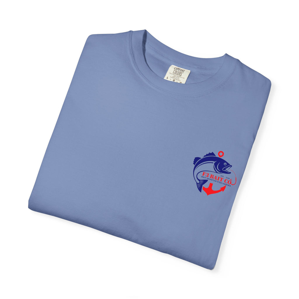 F3 Bait Co Fishing Logo T-Shirt | Anchor Hook Bass Graphic