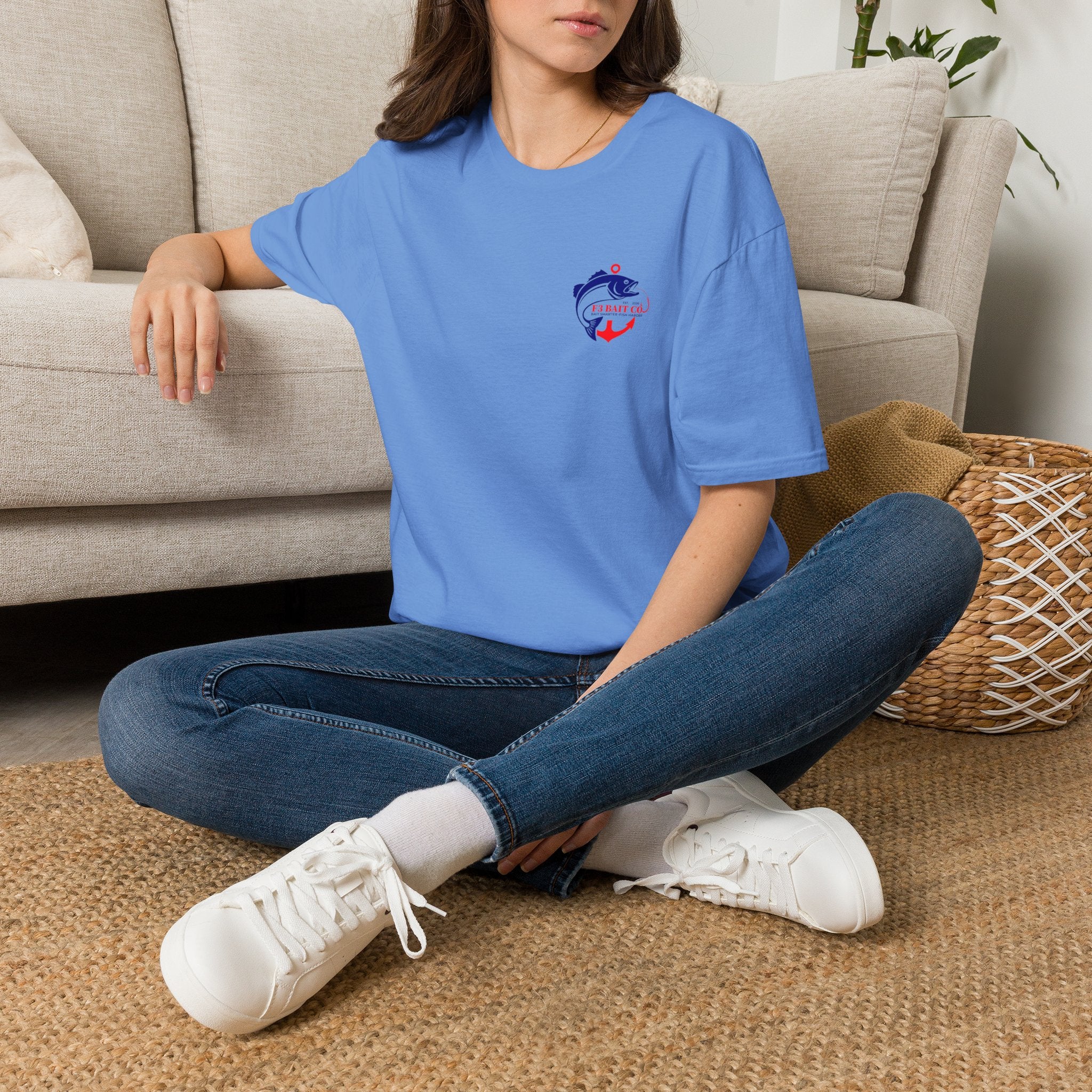 F3 Bait Co Fishing Logo T-Shirt | Fish Hook Anchor Graphic