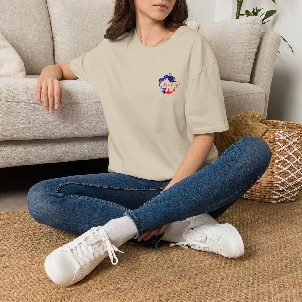 F3 Bait Co Fishing Logo T-Shirt | Fish Hook Anchor Graphic