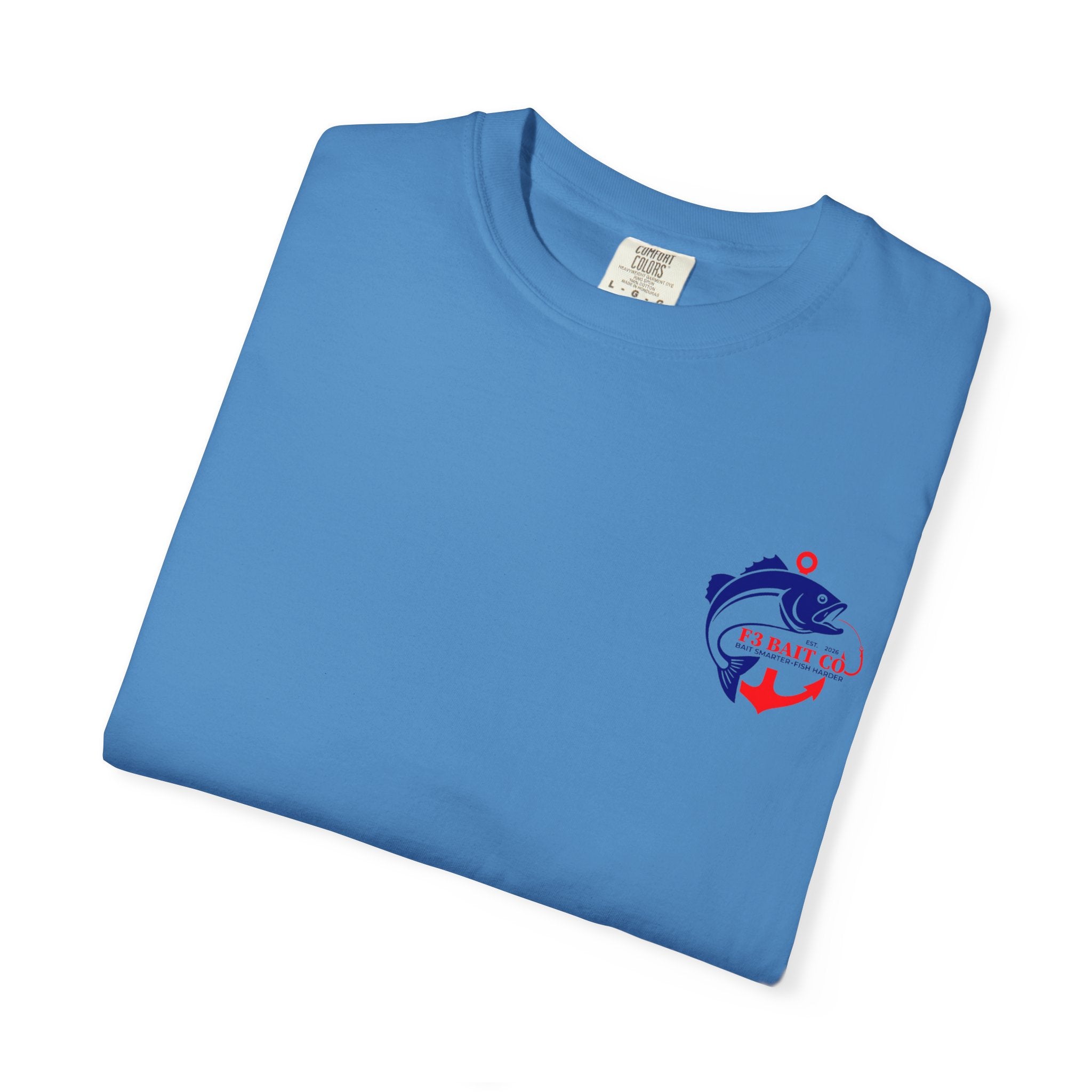 F3 Bait Co Fishing Logo T-Shirt | Anchor Hook Bass Graphic
