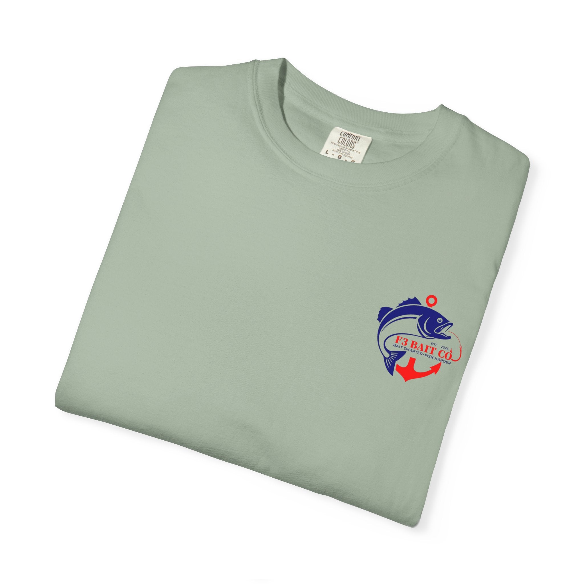 F3 Bait Co Fishing Logo T-Shirt | Anchor Hook Bass Graphic