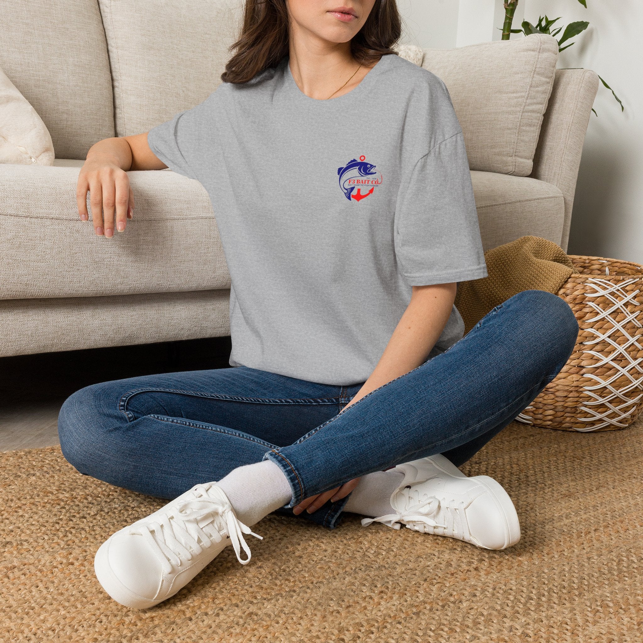F3 Bait Co Fishing Logo T-Shirt | Fish Hook Anchor Graphic