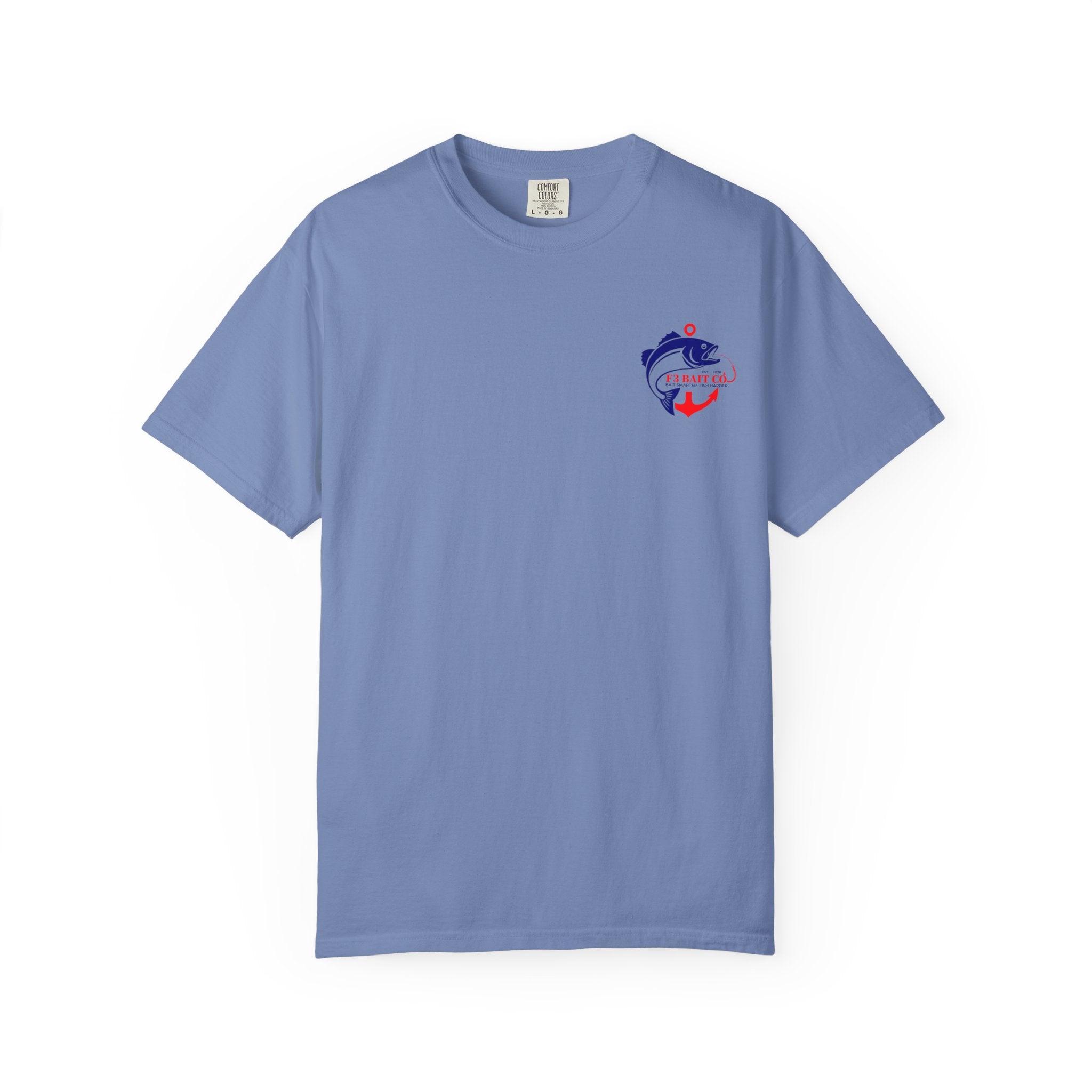 F3 Bait Co Fishing Logo T-Shirt | Anchor Hook Bass Graphic