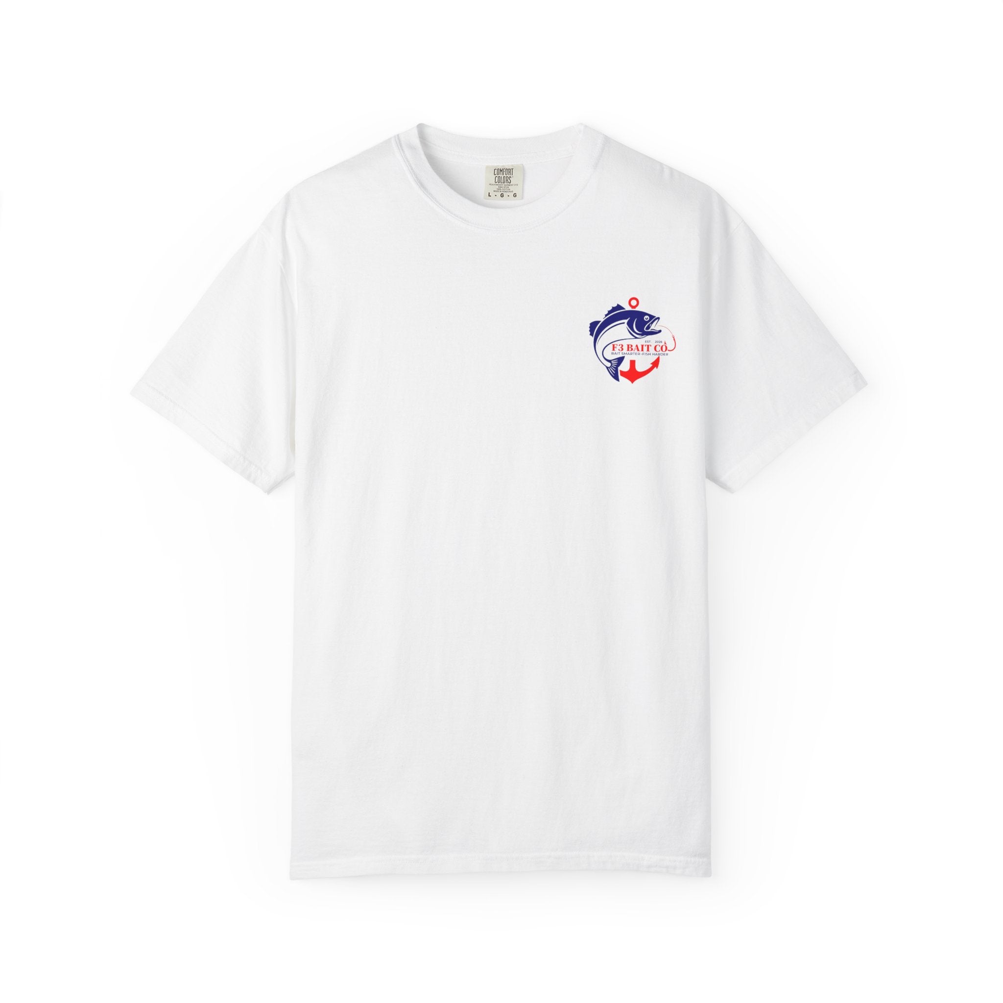 F3 Bait Co Fishing Logo T-Shirt | Anchor Hook Bass Graphic