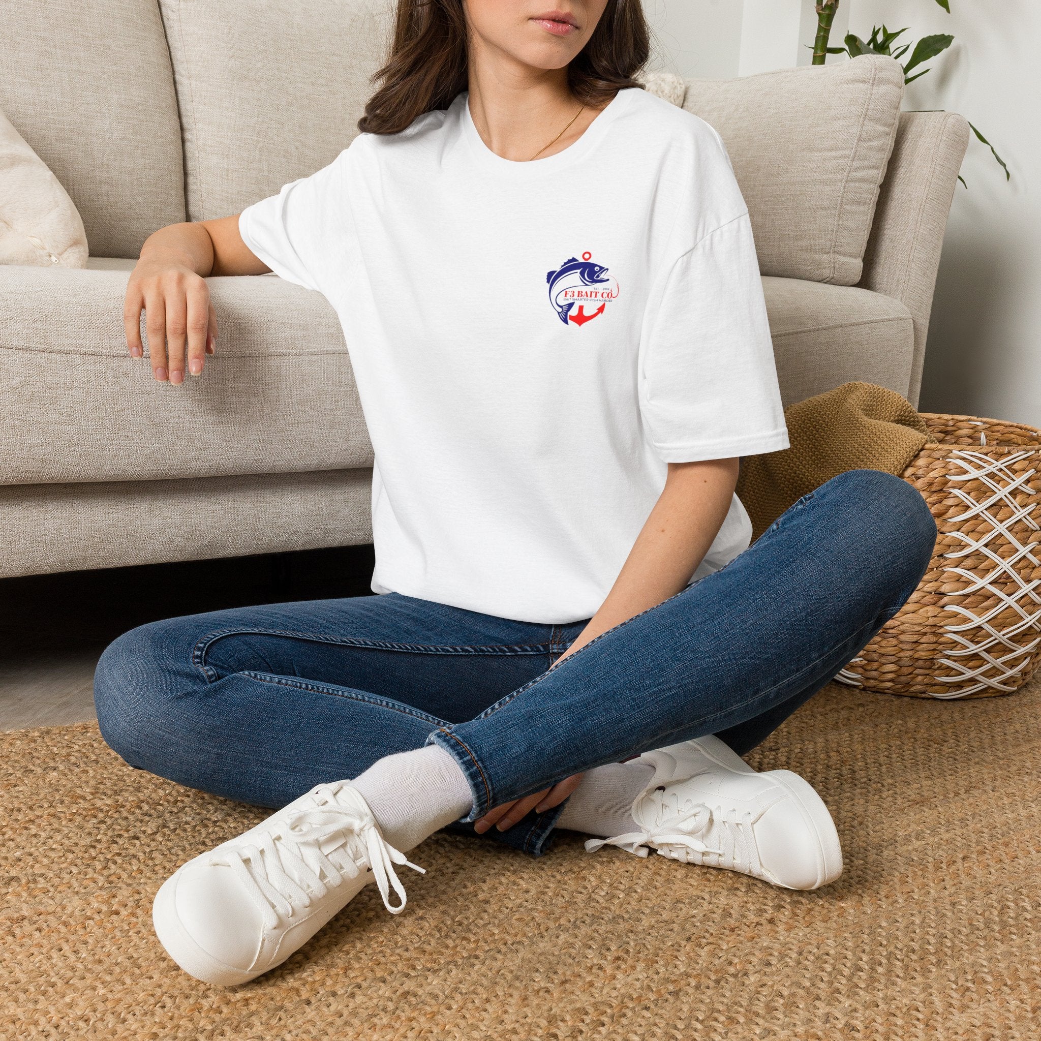 F3 Bait Co Fishing Logo T-Shirt | Fish Hook Anchor Graphic
