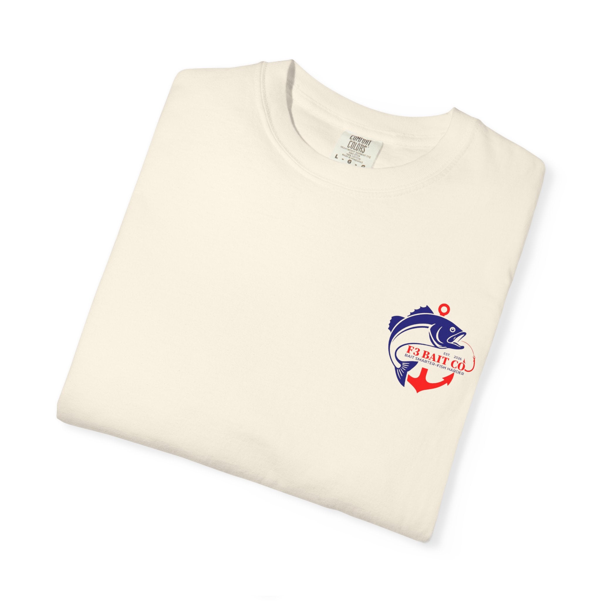 F3 Bait Co Fishing Logo T-Shirt | Anchor Hook Bass Graphic